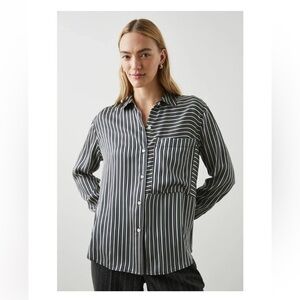 🆕 NWT! Rails Spencer 100% Silk Shirt in Aspen Stripe